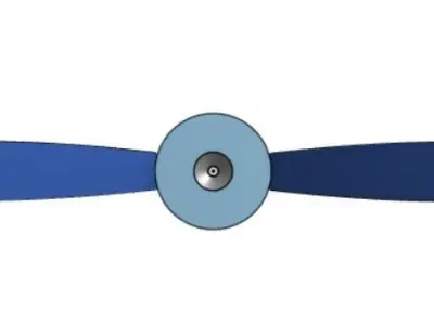 2 Blade Propeller with nose cone 3D print model