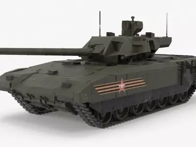 T-14 Armata Green Dirt Low-poly 3D model