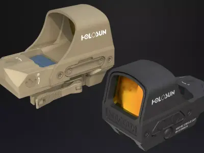 Holosun classic HS510C Holographic sight Low-poly 3D model