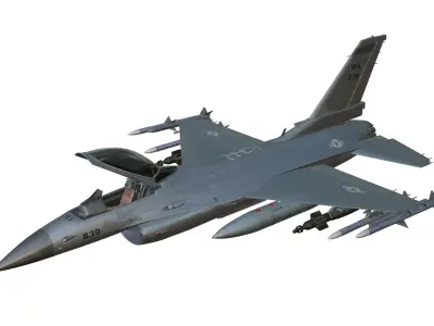 General Dynamics F-16 Fighting Falcon Low-poly 3D model