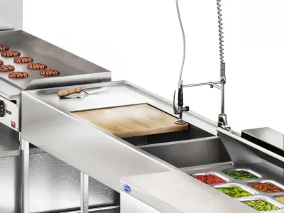 restaurant equipment 03 commercial kitchen Low-poly 3D model