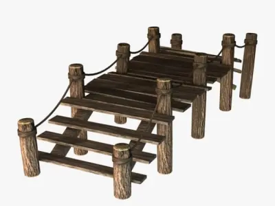Broken Old Pier 3D model