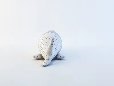 Plush Whale Low-poly 3D model