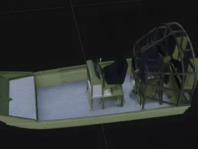 Realistic Modern Tactical Airboat Swamp Craft 3D Model Low-poly 3D model