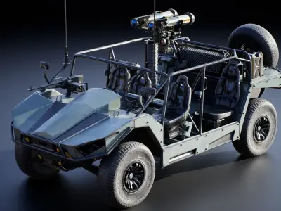 Light Strike Vehicle Mark II v2 Vehicle Blueprint Low-poly 3D model