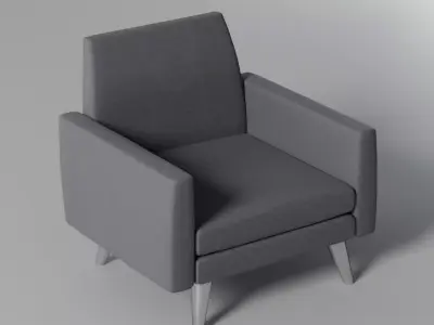 Grey Lounge Chair Free 3D model