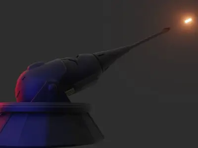 Muunilinst Planetary defense cannon RIGGED 3D model