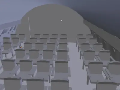 pasanger plane with interiors 3D model