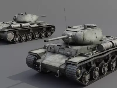 KV-1S Heavy tank Low-poly 3D model