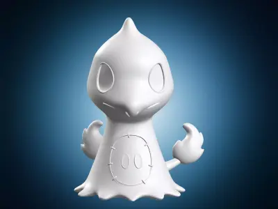 Pokemon-inspired Lizard Ghost Miniature 3D print model