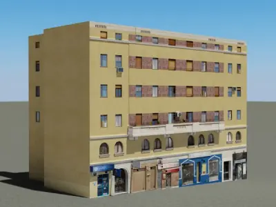 Building in middle east Low-poly 3D model