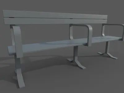 central bench  Low-poly 3D model
