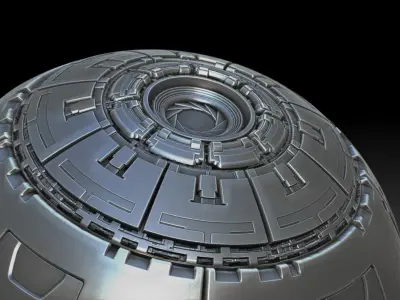 Mechanical eyeball sci-fi mecha parts 3D model