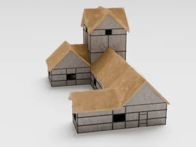 Medieval Inn Low-poly 3D model