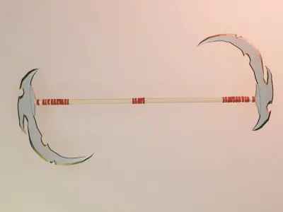 Lowpoly Reaper Embrace 3D Lowpoly Scythe Model Free 3D model