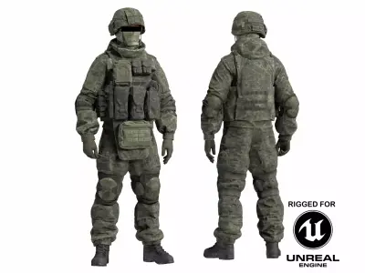 Russian Soldier Ratnik V2 Low-poly 3D model