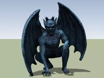 Gagoil03 statue of demon with wings 3D model
