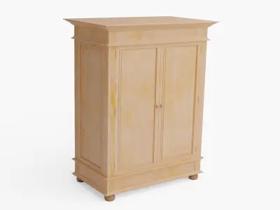 Classic Birch and Oak Wardrobes 3D Free low-poly 3D model