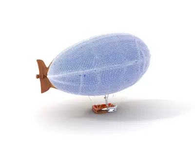 Vintage Airship model pack Low-poly 3D model