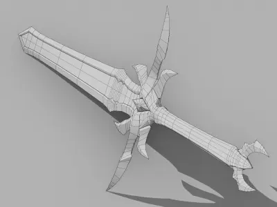 Fang of Rakhan Game-Ready PBR 3D Sword Low-poly 3D model