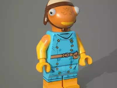 3D Fishstick Lego Character Low-poly 3D model