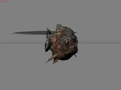 Piranhas Monster Fish Animal Low-poly 3D model