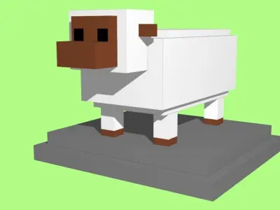 VOXEL SHEEP - MODEL 10 Low-poly 3D model