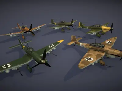 Junkers JU-87 Stuka Low-poly 3D model