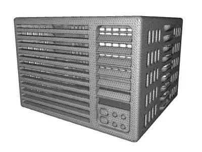Metallic Air Conditioner Frame 3D model