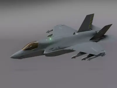 F35 -Bomber Fighter Jet Low-poly 3D model