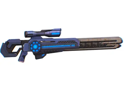 Sniper rifle of the future weapon barrel blaster laser arms Low-poly 3D model