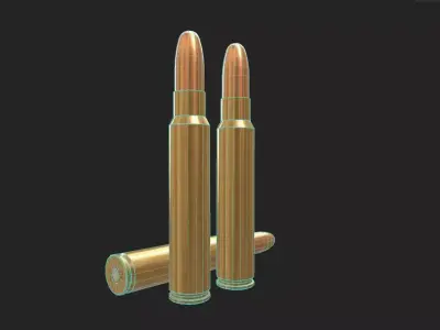 375 Ruger Ammo Low-poly 3D model