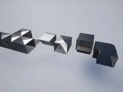 Game ready modular kit for AC Ducts Vents Low-poly 3D model