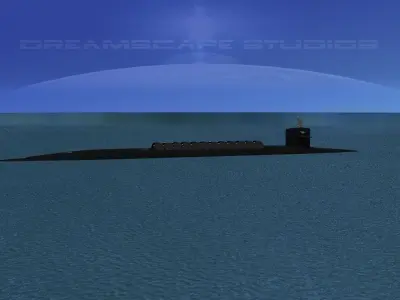 Ohio Class USS Rhode Island SSBN-740 3D model