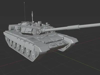 T90 Tank Free low-poly 3D model