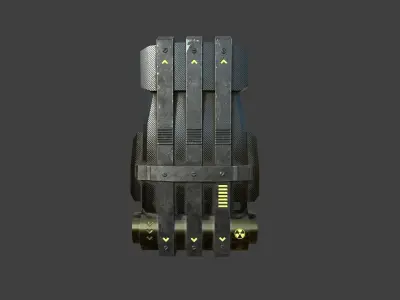 Sci-Fi Carbon Fiber Backpack - Character Design Low-poly 3D model