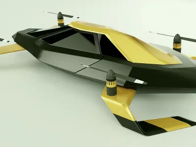 Flying car concept vehicle 3D model