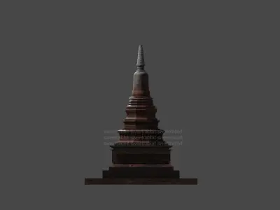 Pagoda in thailand Low-poly 3D model