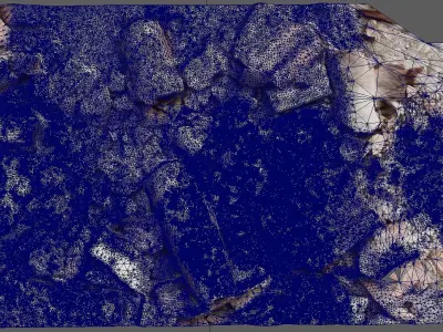 Roof tiles broken into pieces 3D model