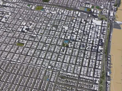 Santa Monica Low-poly 3D model