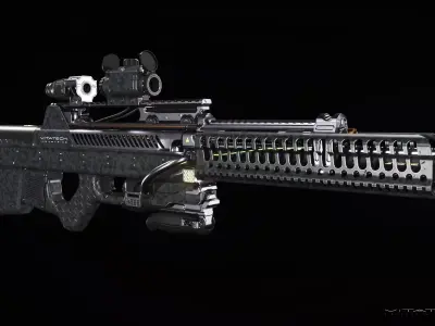 Sci-fi concept Laser Rifle Free 3D model