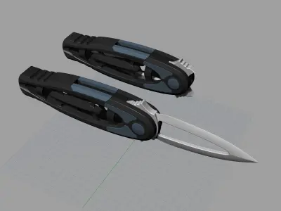 Outdoor military self-defense folding knife 3D model 3D model