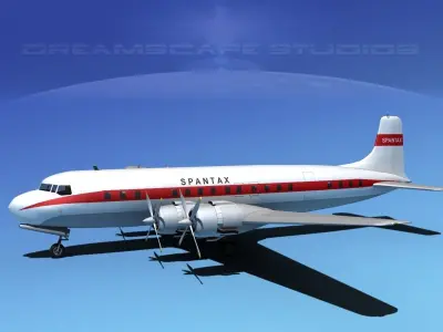 Douglas DC-7C Spantax 3D model