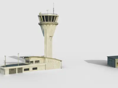 Airport Terminal de Deauville Normandie Low-poly 3D model