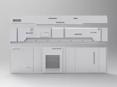sci-fi wall architect interior kitbash 3D print model