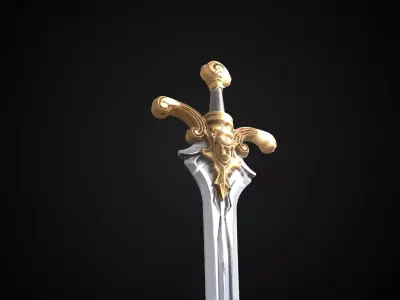 Stylized Rohan Sword - Helm Wrath - Game Ready 3D model