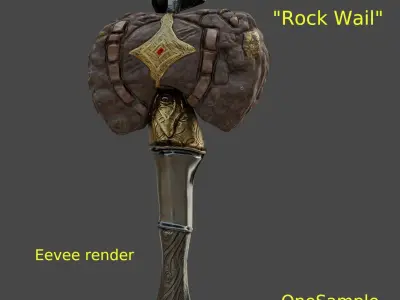 War Mace RockWail LowPoly Game-Ready Low-poly 3D model
