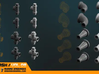 80 Modular Pipes - KITBASH - VOL 08 3D model