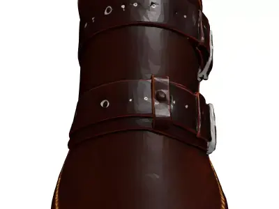 Medieval Leather Vambrace Bracer Armor 3D model