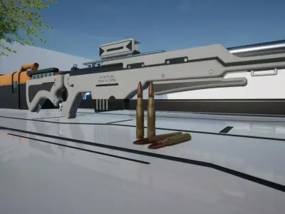 Scifi Sniper Pulse  Low-poly 3D model